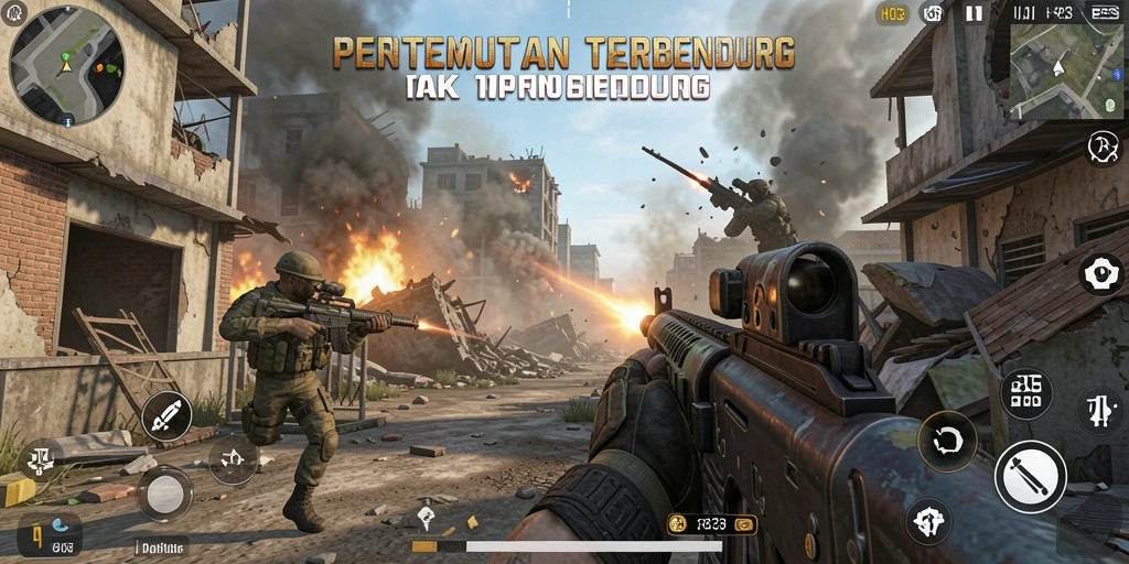 Gameplay H03 menampilkan aksi pertempuran FPS yang mendebarkan.