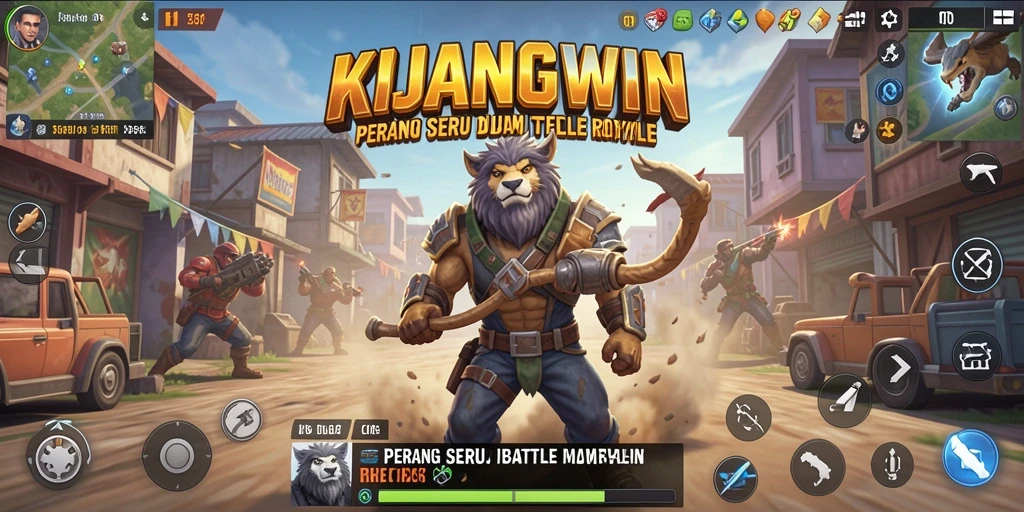 Screenshot gameplay KIJANGWIN yang menunjukkan pertempuran intens.